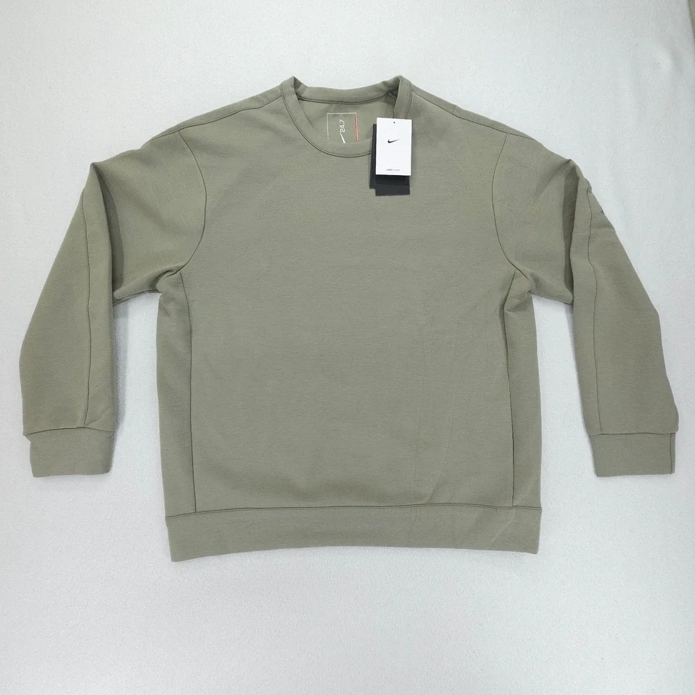 Nike Crewneck Sweatshirt Mens M Light Army/Green 24.7 ImpossiblySoft Dri-Fit NWT